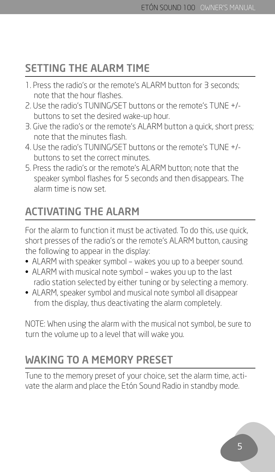 Eton Sound 100 User Manual | Page 7 / 52