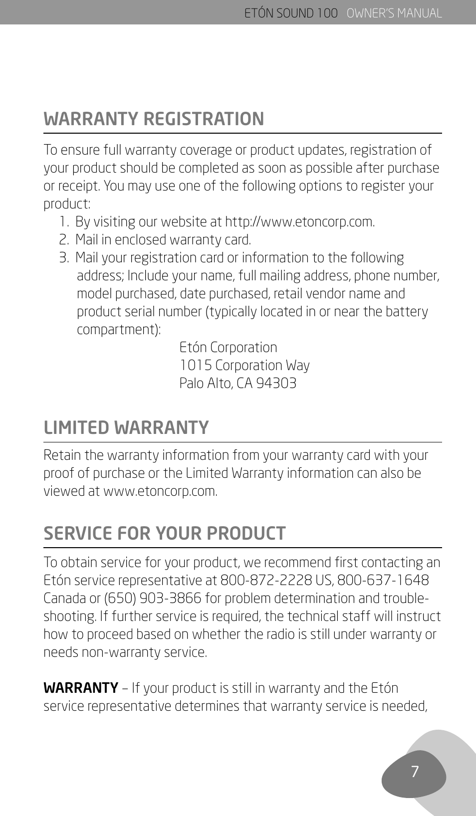 Eton Sound 100 User Manual | Page 9 / 52