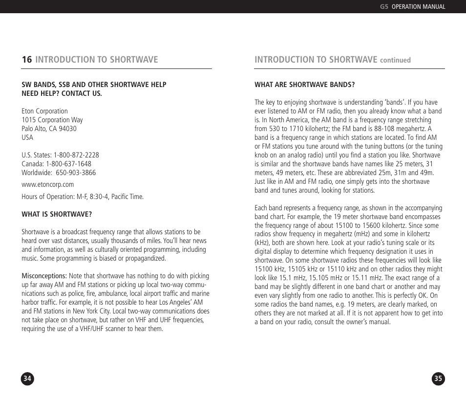 Eton DUAL CONVERSION G5 User Manual | Page 18 / 25