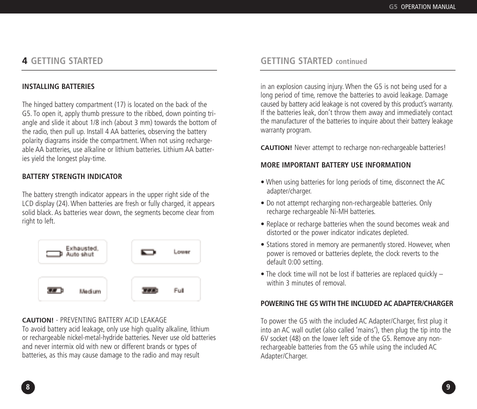 Eton DUAL CONVERSION G5 User Manual | Page 5 / 25