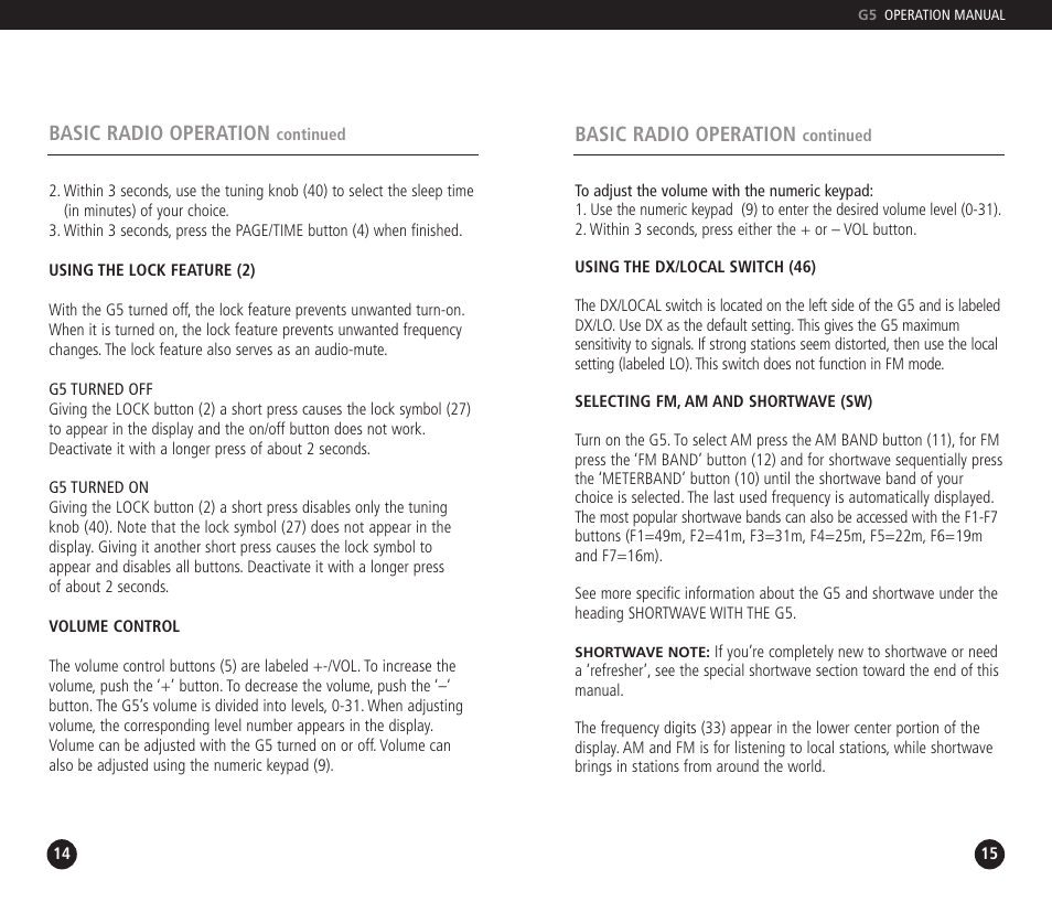 Eton DUAL CONVERSION G5 User Manual | Page 8 / 25