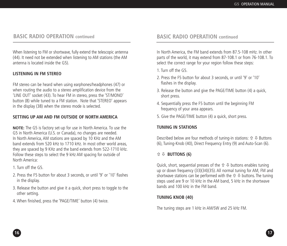 Eton DUAL CONVERSION G5 User Manual | Page 9 / 25