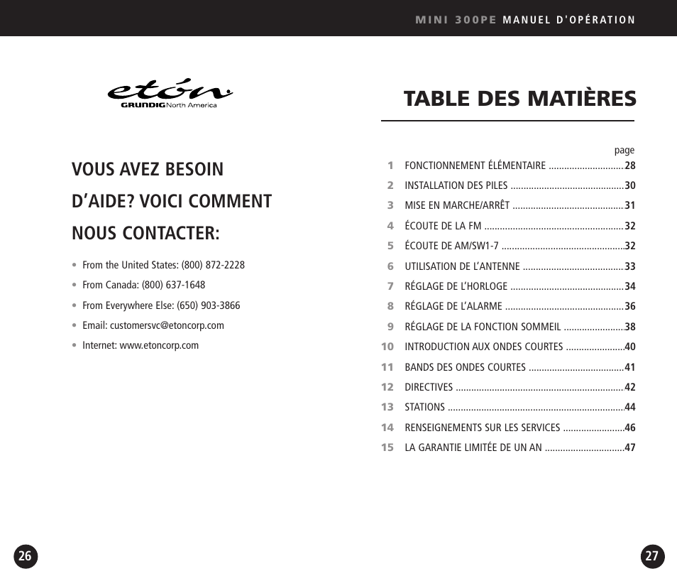 Eton Mini300PE User Manual | Page 14 / 38