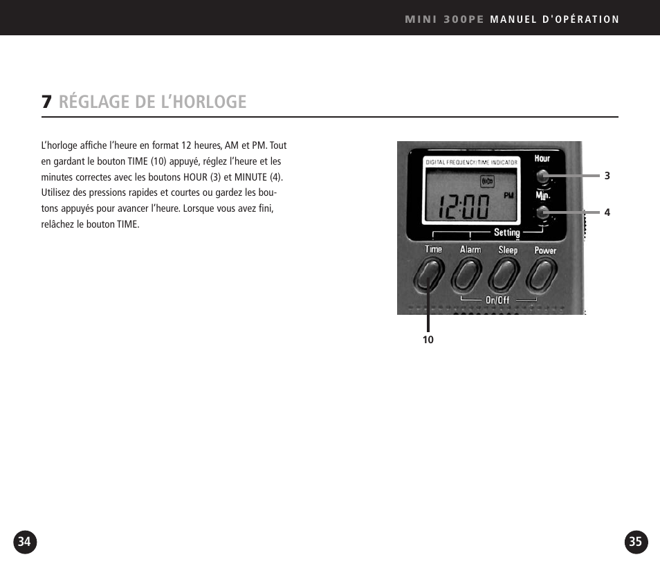 7réglage de l’horloge | Eton Mini300PE User Manual | Page 18 / 38