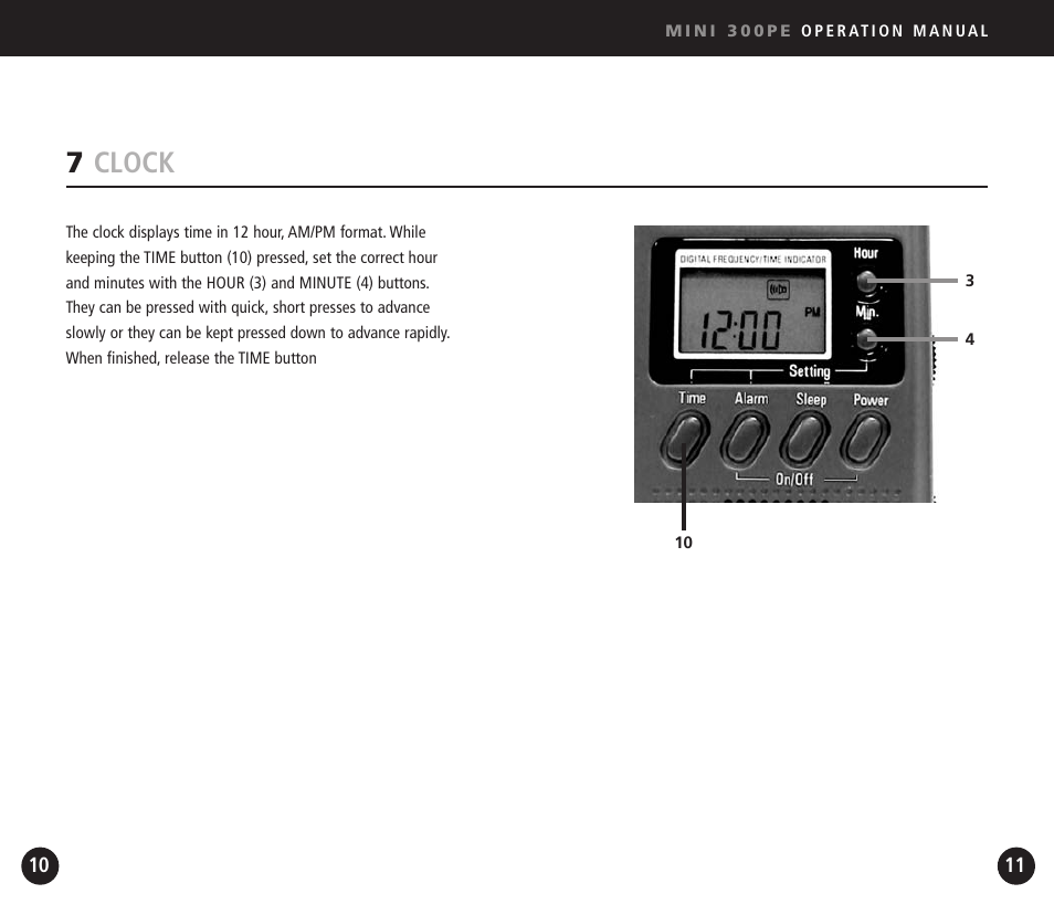 7clock | Eton Mini300PE User Manual | Page 6 / 38