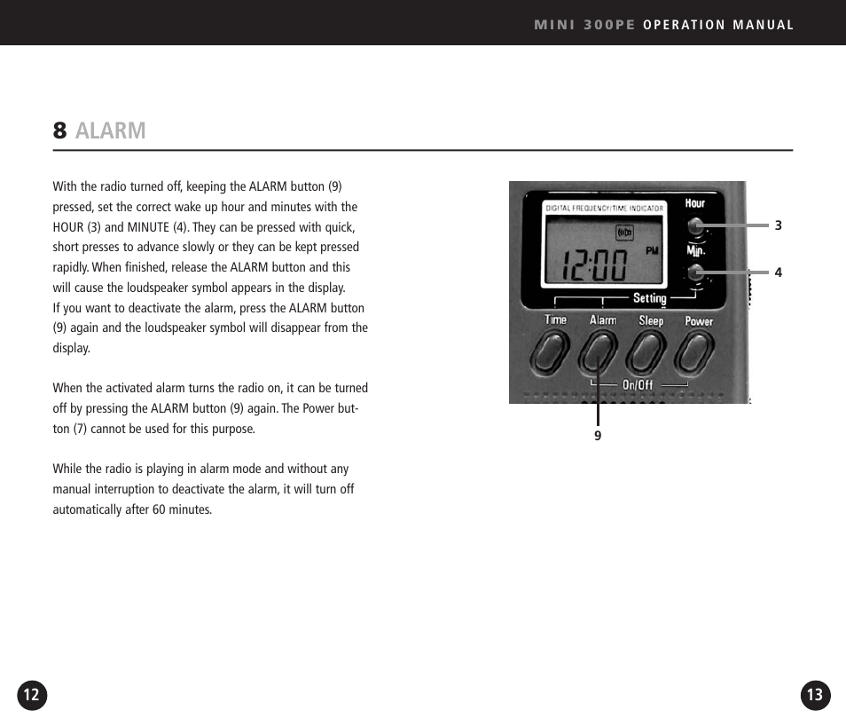 8alarm | Eton Mini300PE User Manual | Page 7 / 38