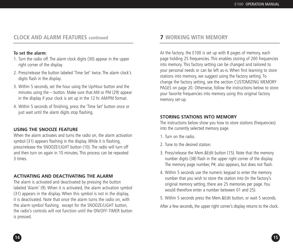 Eton E100 User Manual | Page 8 / 22