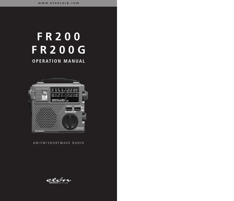 Eton FF200 User Manual | 24 pages