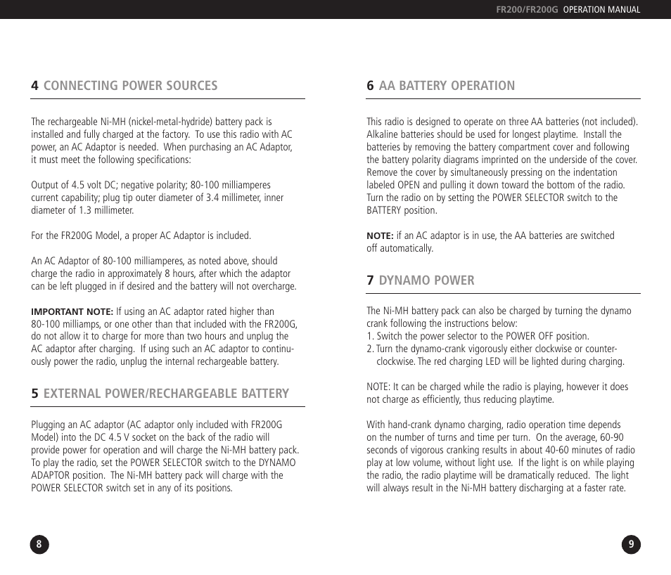 Eton FF200 User Manual | Page 5 / 24