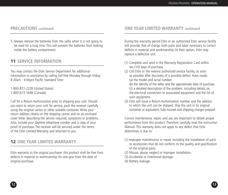 Eton FF200 User Manual | Page 7 / 24