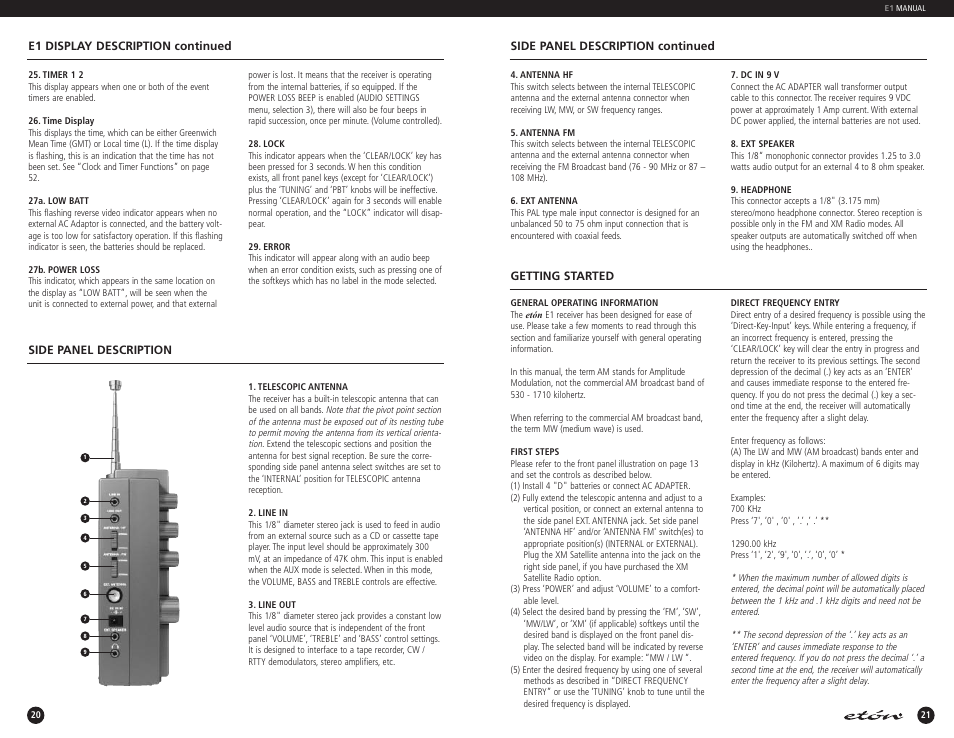 Eton E1 User Manual | Page 11 / 40