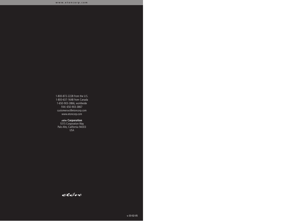 Eton E1 User Manual | Page 40 / 40