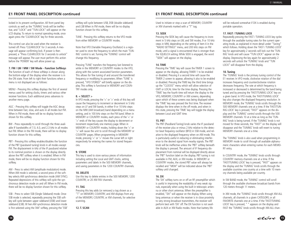 Eton E1 User Manual | Page 8 / 40
