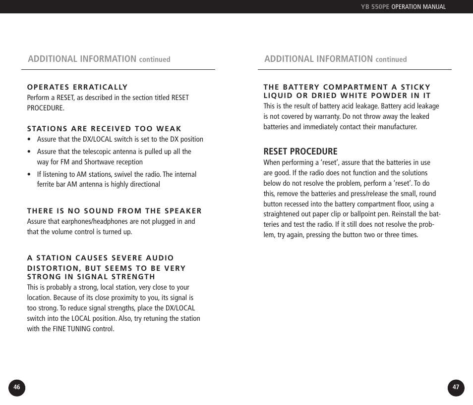 Eton YB550PEO User Manual | Page 24 / 128