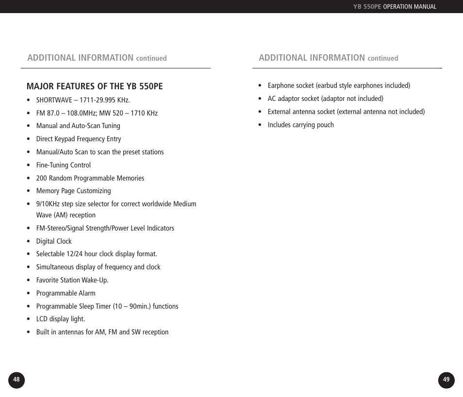 Eton YB550PEO User Manual | Page 25 / 128