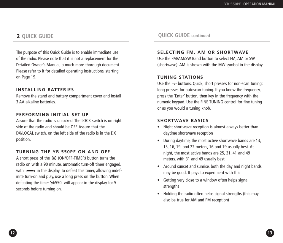 Eton YB550PEO User Manual | Page 7 / 128