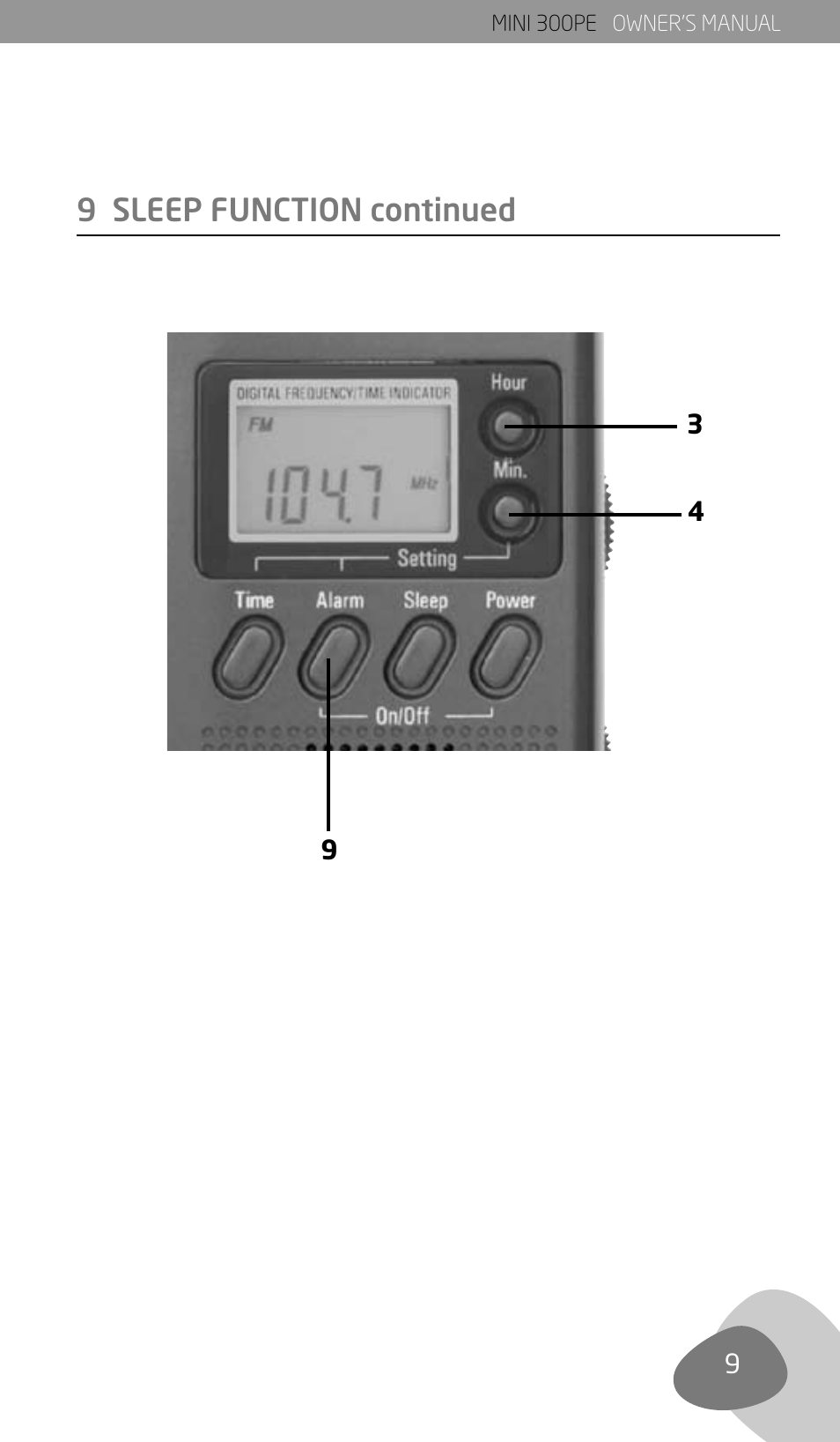 9 sleep function continued | Eton 300PE User Manual | Page 11 / 19