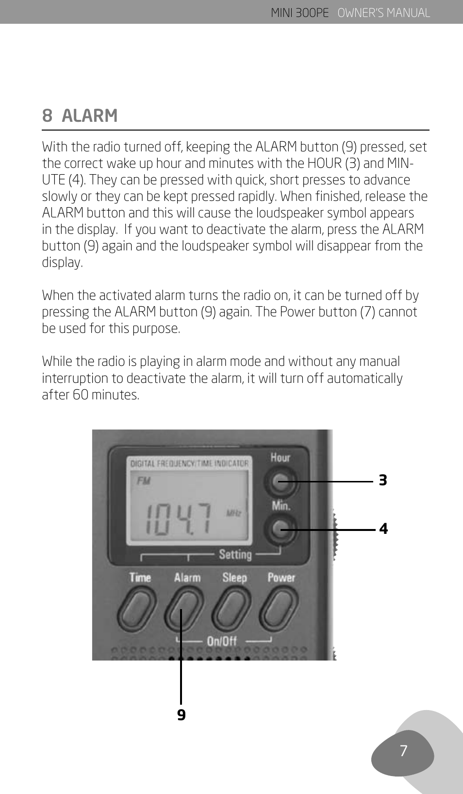 8 alarm | Eton 300PE User Manual | Page 9 / 19