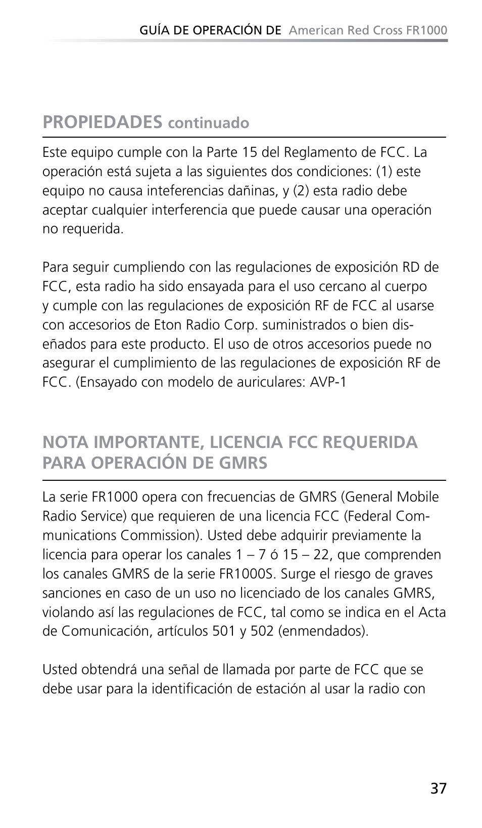 Propiedades | Eton FR1000 User Manual | Page 37 / 66