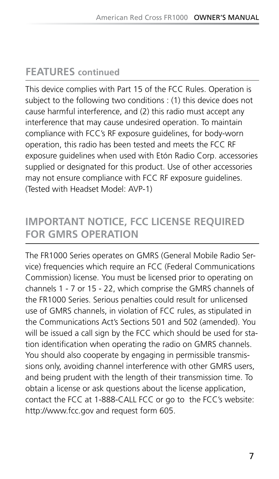 Features | Eton FR1000 User Manual | Page 7 / 66