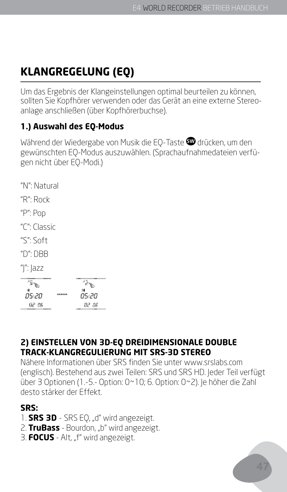 Klangregelung (eq) | Eton E4 User Manual | Page 47 / 140