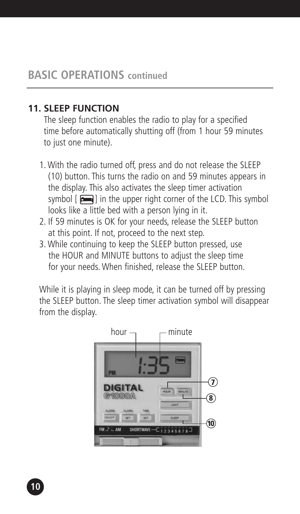 Basic operations | Eton G1000A User Manual | Page 10 / 56