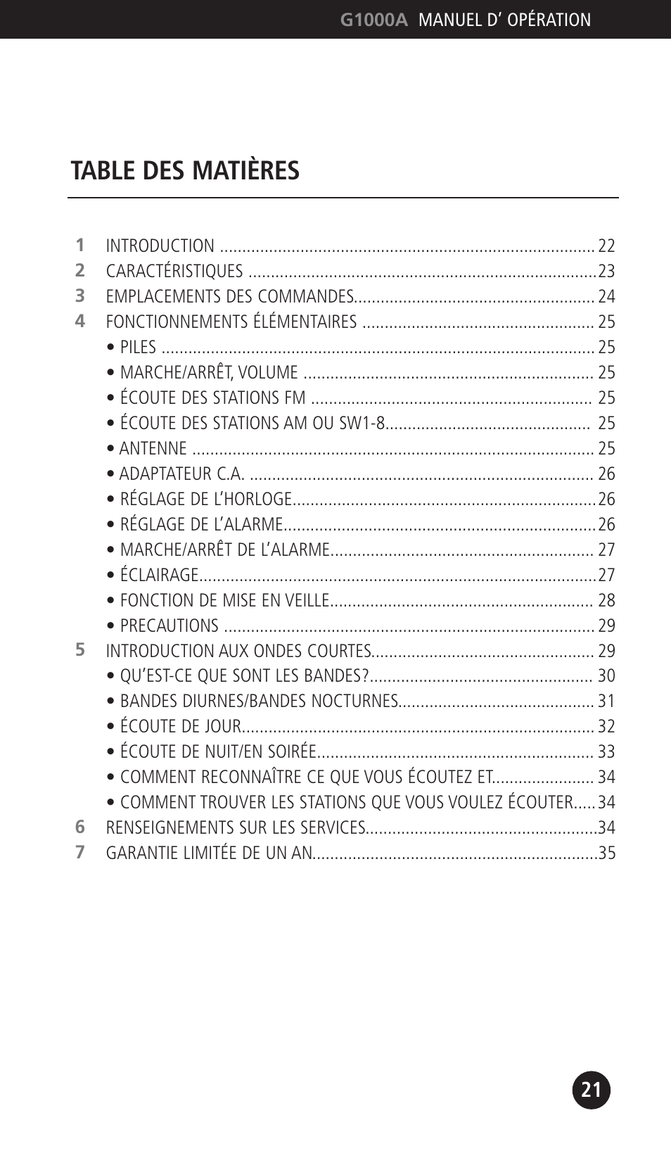 Eton G1000A User Manual | Page 21 / 56