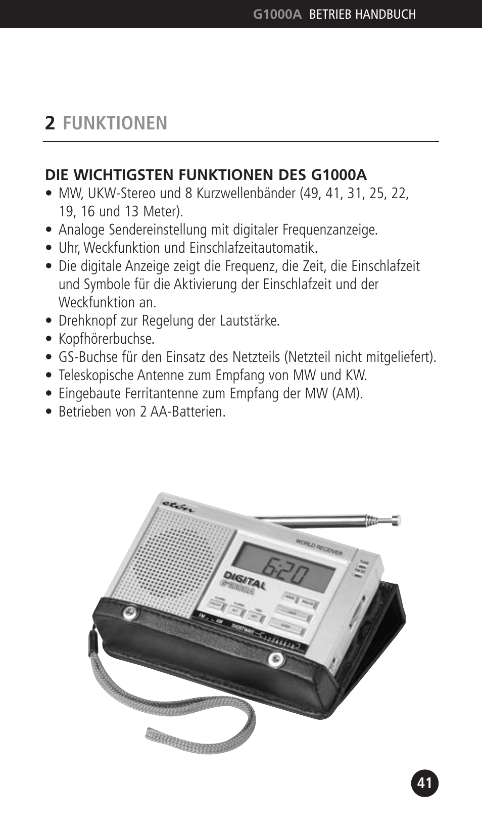 2funktionen | Eton G1000A User Manual | Page 41 / 56