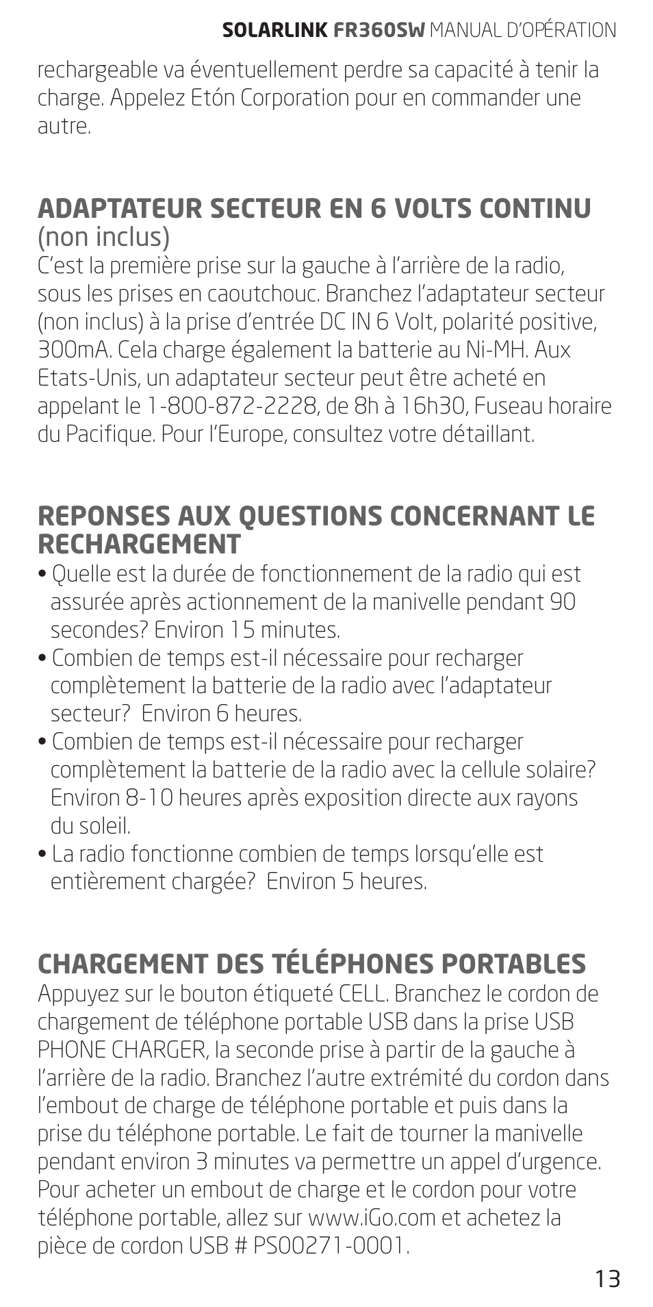 Eton FR360 User Manual | Page 13 / 48