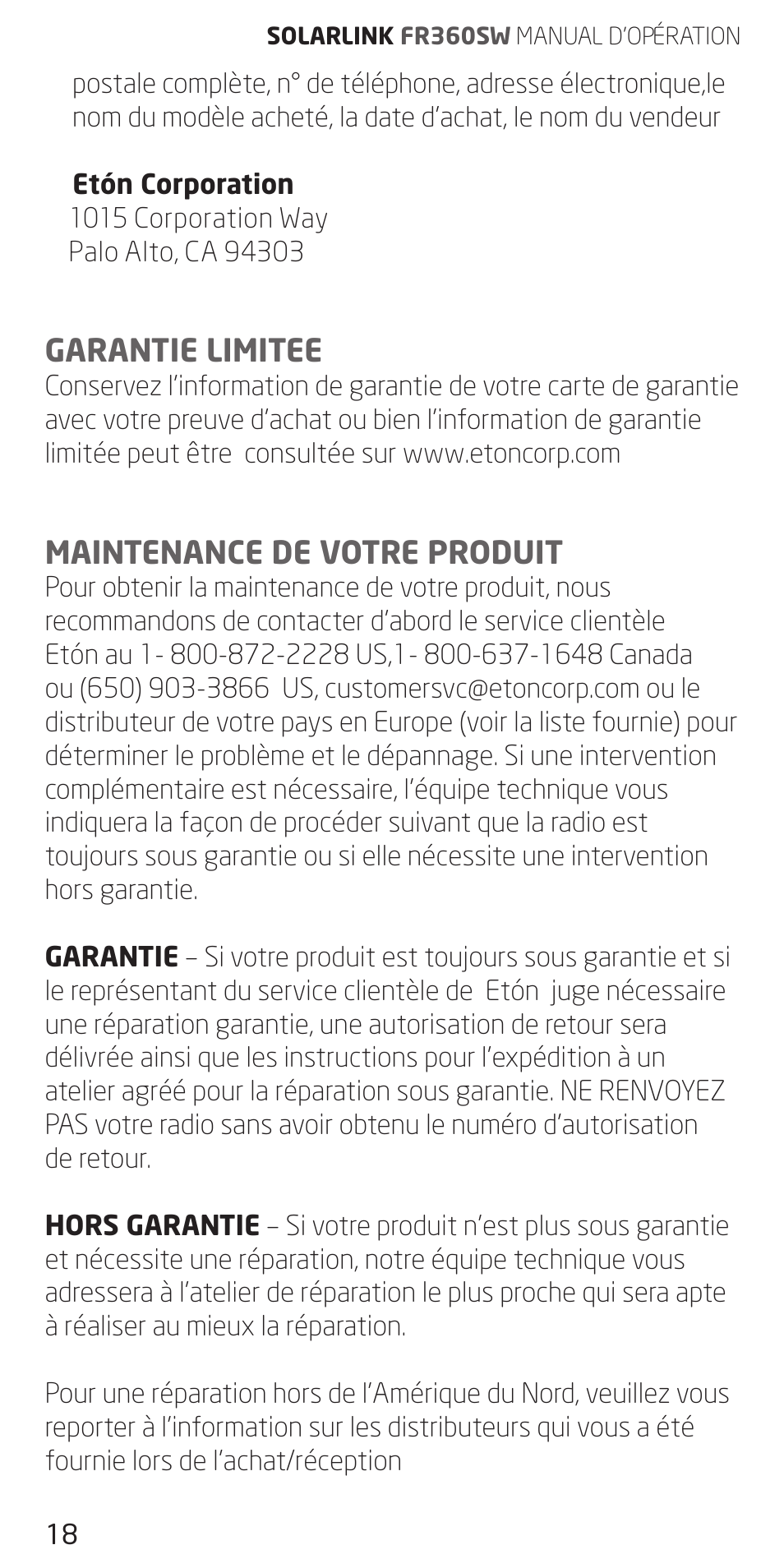 Eton FR360 User Manual | Page 18 / 48