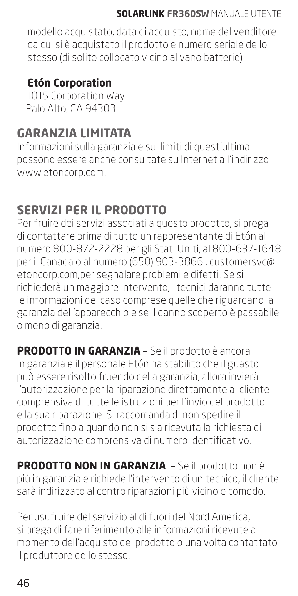 Eton FR360 User Manual | Page 46 / 48