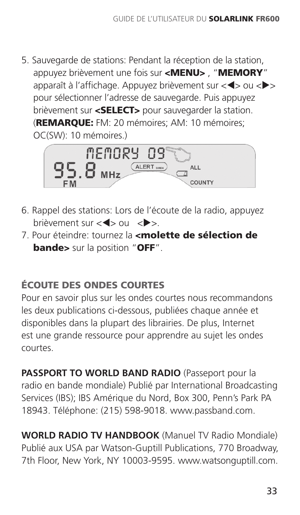 Eton Solarlink ARCFR600R User Manual | Page 33 / 68