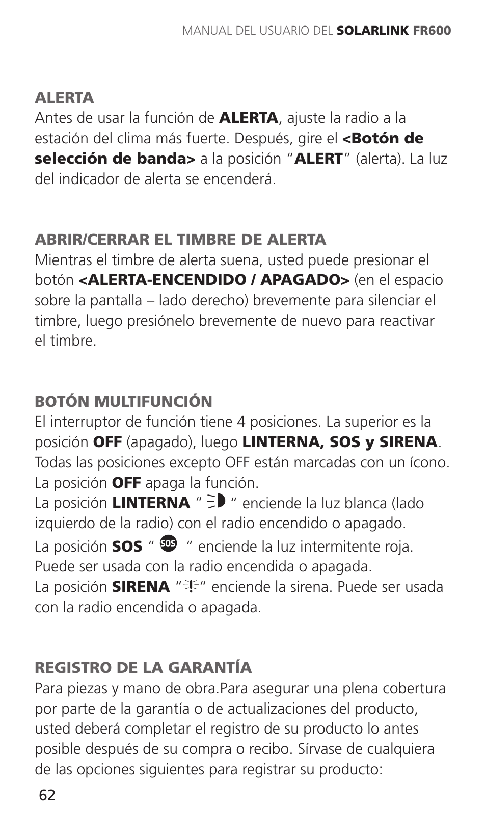Eton Solarlink ARCFR600R User Manual | Page 62 / 68