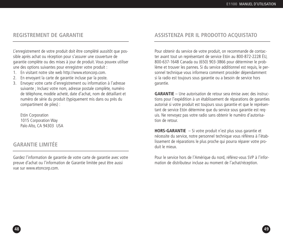 Eton E1100 User Manual | Page 6 / 7