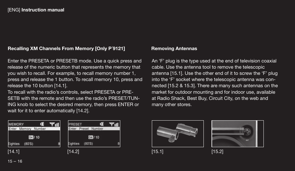 Eton 9120 User Manual | Page 16 / 192