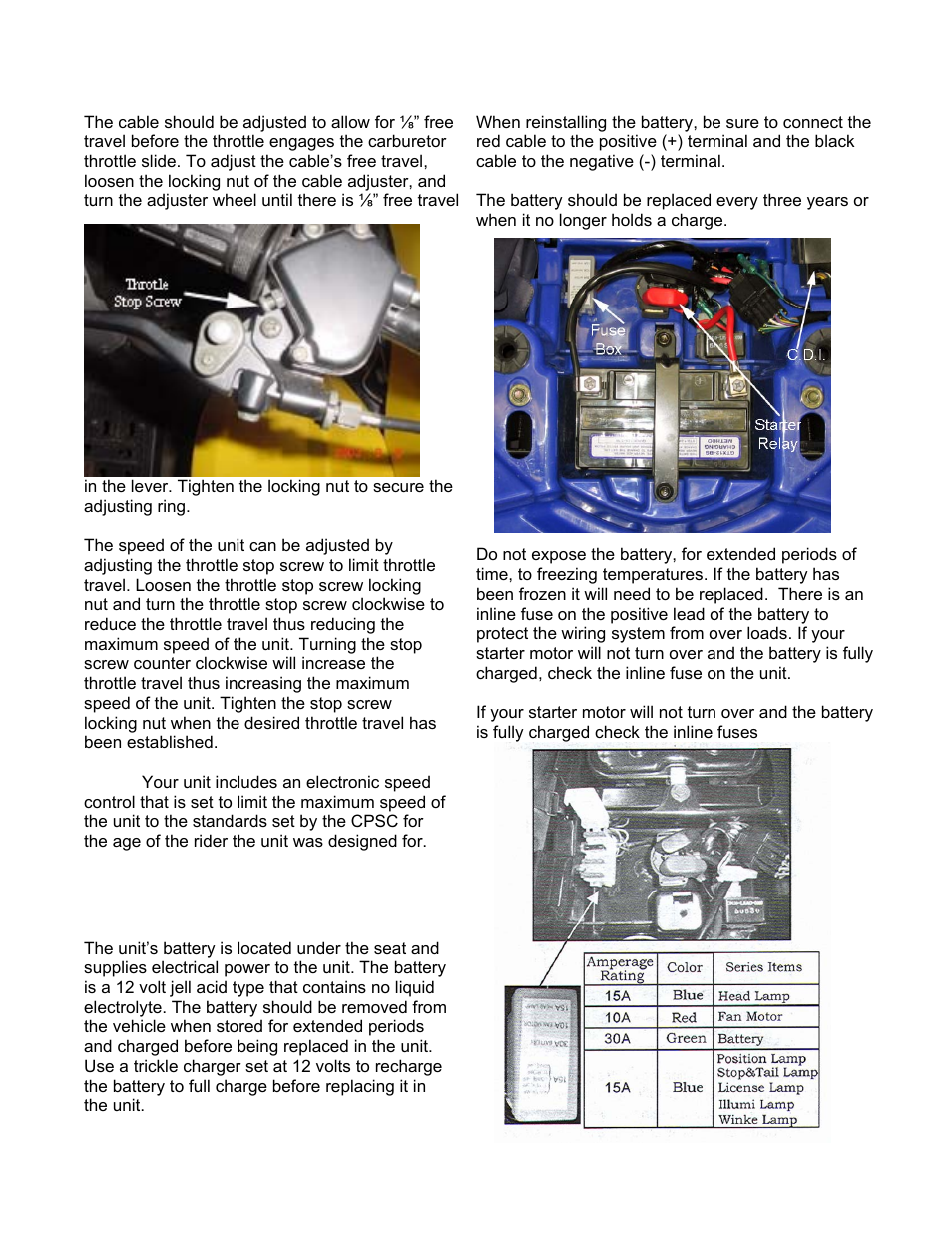 Electrical battery, Fuses | Eton VECTOR 250R User Manual | Page 22 / 32