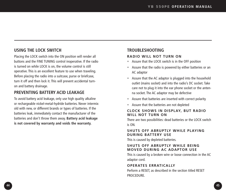 Eton YB550 User Manual | Page 23 / 81