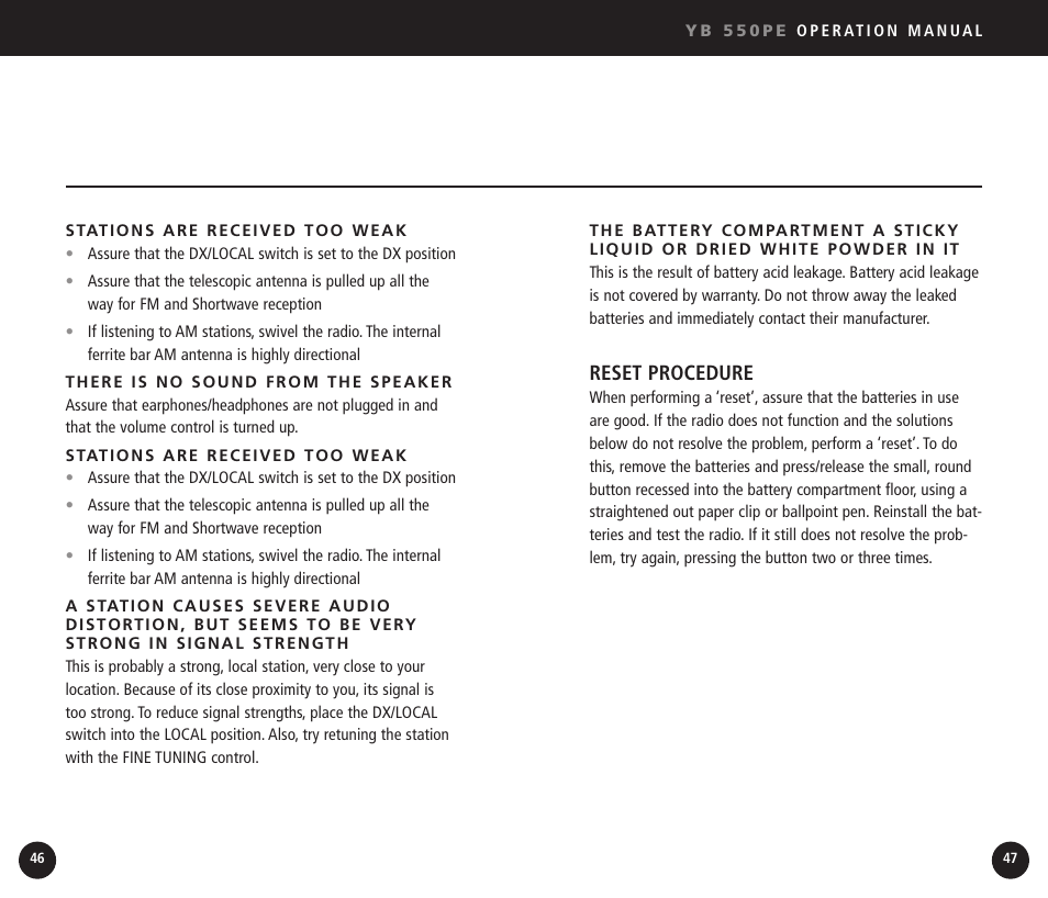 Eton YB550 User Manual | Page 24 / 81