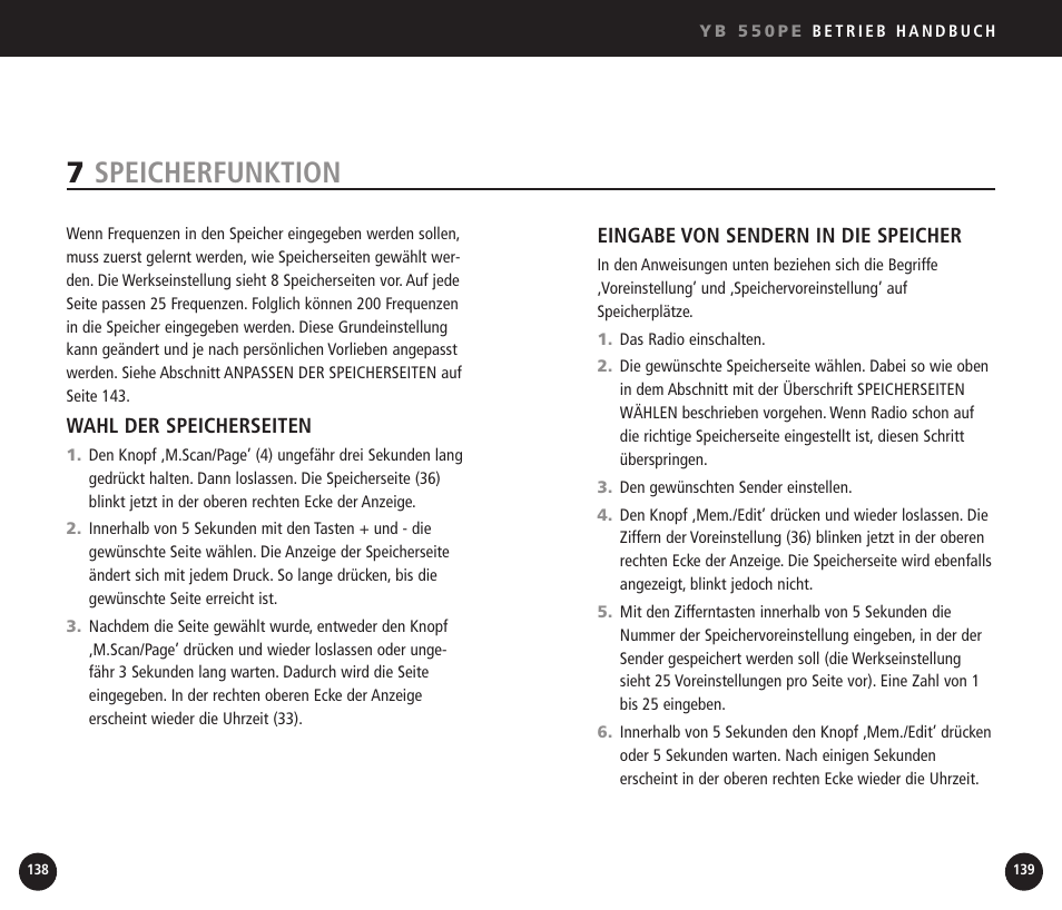 7speicherfunktion | Eton YB550 User Manual | Page 70 / 81