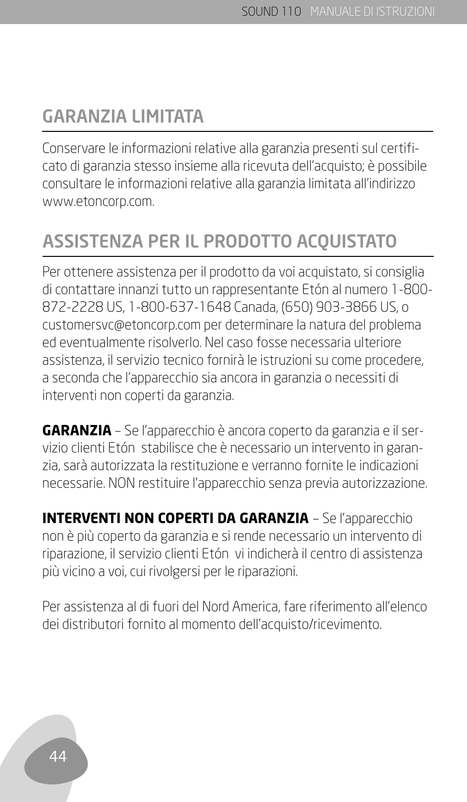 Eton SOUND 110 User Manual | Page 46 / 60