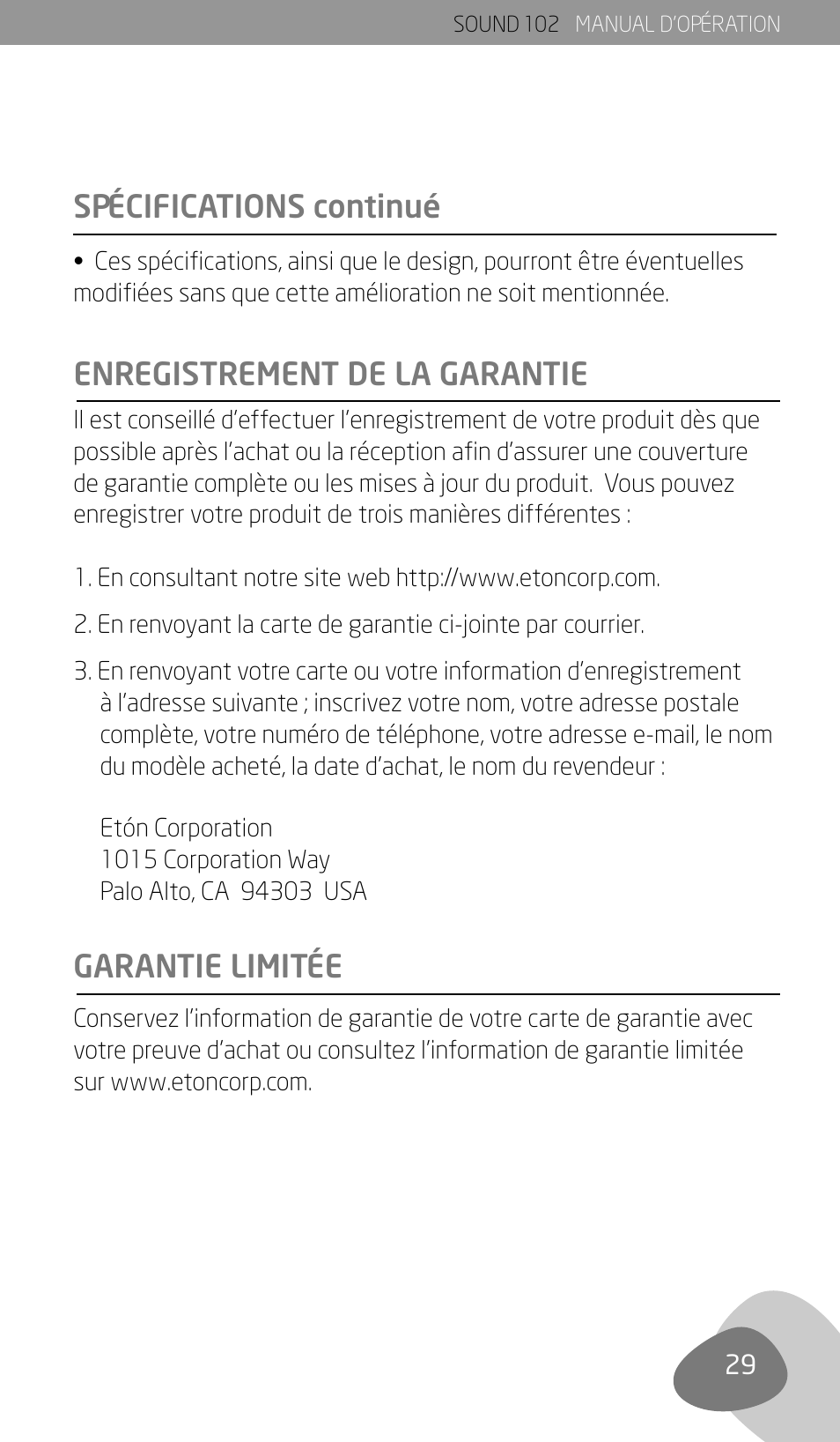 Eton Sound 102 User Manual | Page 31 / 82