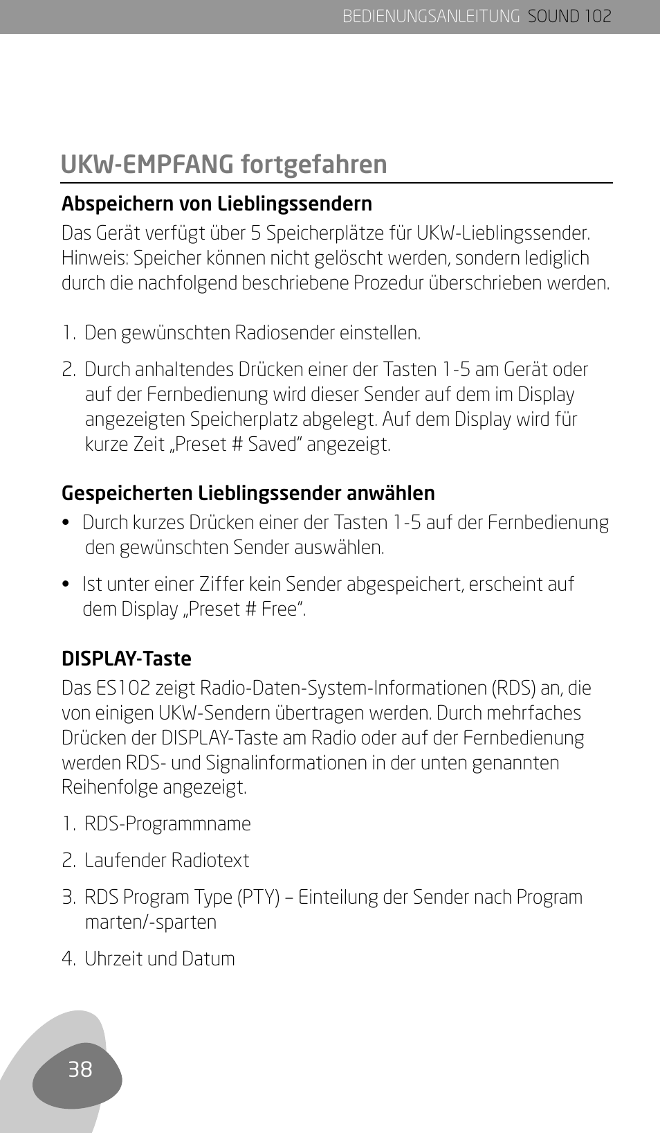 Ukw-empfang fortgefahren | Eton Sound 102 User Manual | Page 40 / 82