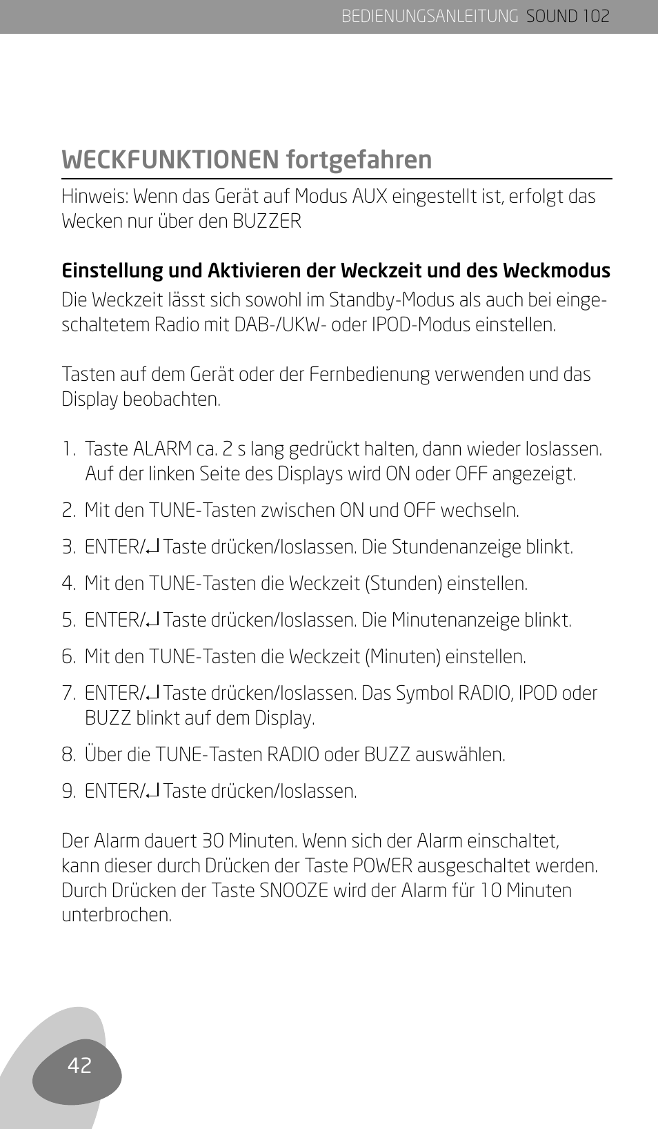 Weckfunktionen fortgefahren | Eton Sound 102 User Manual | Page 44 / 82