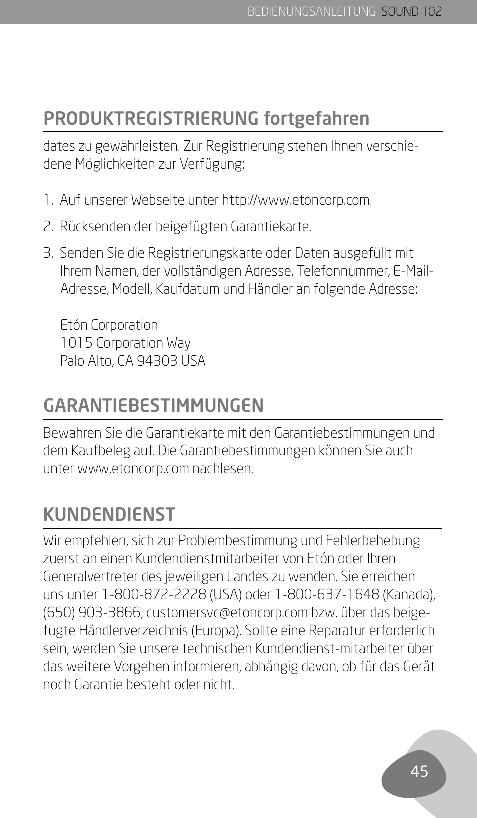 Eton Sound 102 User Manual | Page 47 / 82