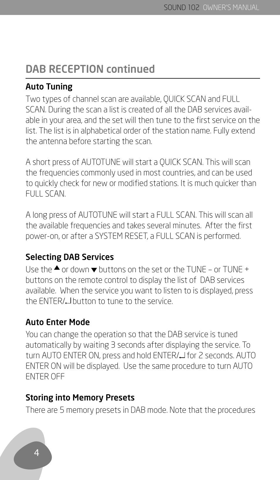 Dab reception continued | Eton Sound 102 User Manual | Page 6 / 82