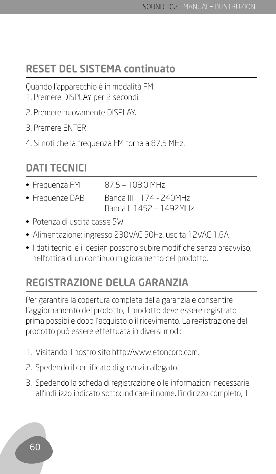 Eton Sound 102 User Manual | Page 62 / 82