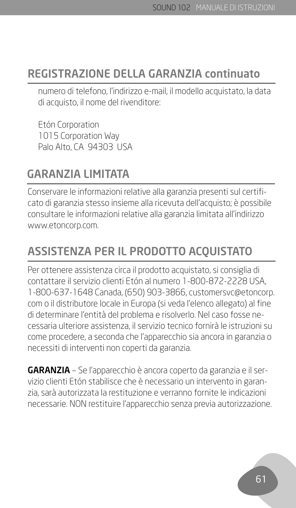 Eton Sound 102 User Manual | Page 63 / 82