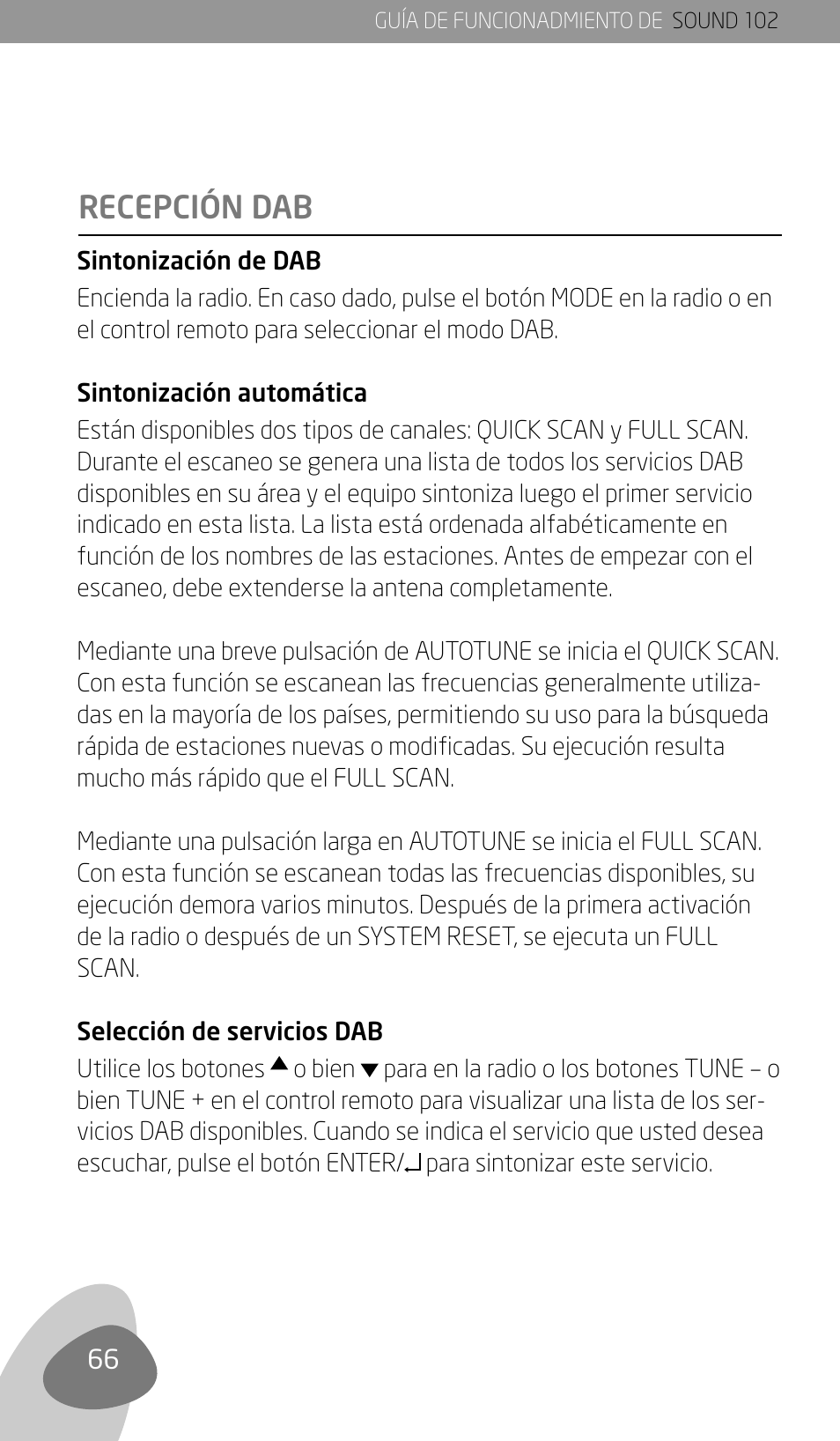 Recepción dab | Eton Sound 102 User Manual | Page 68 / 82