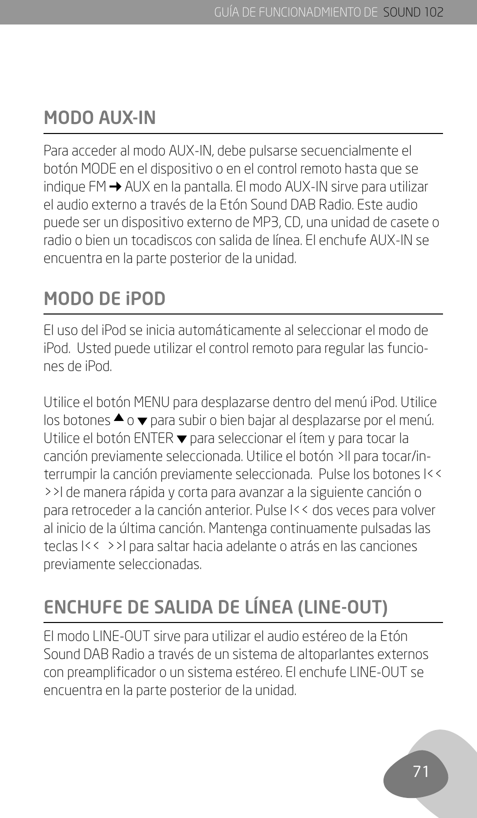 Eton Sound 102 User Manual | Page 73 / 82