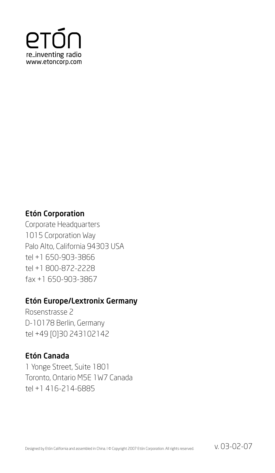 Eton Sound 102 User Manual | Page 82 / 82
